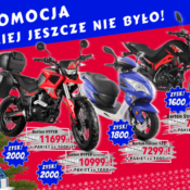 Kup sobie motocykl lub skuter w jeszcze lepszej cenie. Zniżki na wybrane modele aż do 1000 zł plus pakiet akcesoriów.