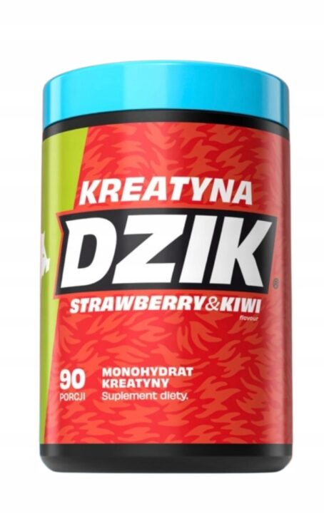 WK DZIK Monohydrat Kreatyny o smaku TRUSKAWKA-KIWI - proszek 369g 90 porcji